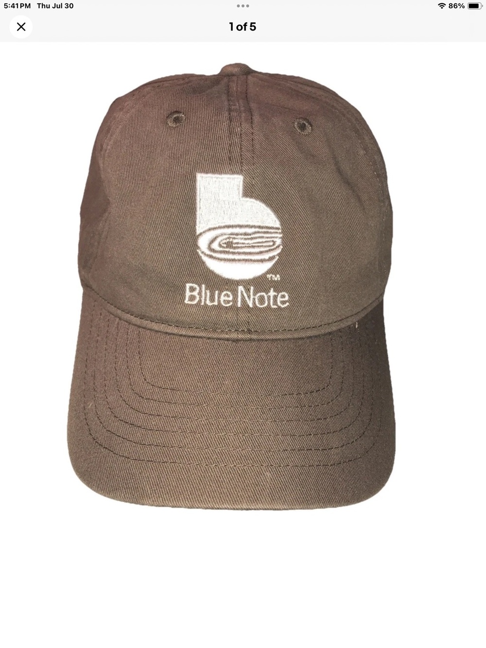 Blue Note X Online Ceramic Commemorative Baseball Cap Brown NWOT